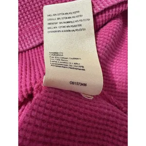 Pilcro Anthropologie Thermal Shirt Size L Pink Waffle Knit V-Neck thumbnail 10