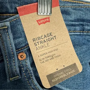 NWT Levi's Ribcage Straight Ankle Jeans Super High‎ Rise Blue 18W Streetwear thumbnail 4