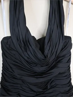 Sherri Hill Women's 4 Black Ruched Halter Mini Cocktail Dress thumbnail 7