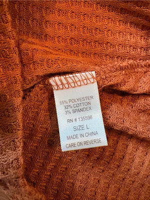 Liberty Love Rust Brown Waffle Knit Button Front Mini Dress Large Boho Casual thumbnail 6