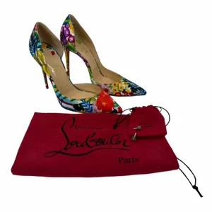 Christian Louboutin Iriza 100 Crepe Satin Floral d'Orsay Pump Size 37.5 thumbnail 15