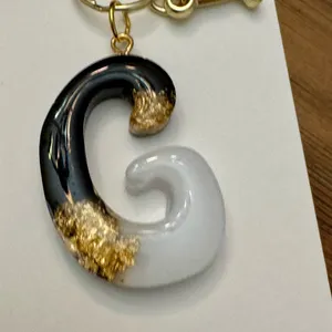 Handmade Gold and Black Initial G Key Holder thumbnail 4