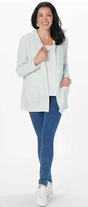 Koolaburra by UGG French Terry Open‎ Front Cardigan Women's M Mint Green Cozy thumbnail 1