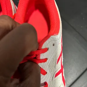 Asics White and Red Athletic Shoes thumbnail 10