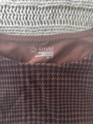 OFFLINE by Aerie NWT REAL ME XTRA brown houndstooth top thumbnail 3