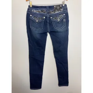 Miss Me Signature Skinny Jeans Womens 28 Blue Excellent Embellished Flap Pocket thumbnail 7