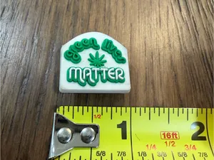 White & Green 'Green Lives Matter' Shoe Charm for Women thumbnail 4