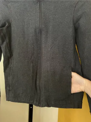 Pact Organic Cotton Go To Slim Zip Up Track‎ Jacket Athletic Stretch Gray Small thumbnail 3