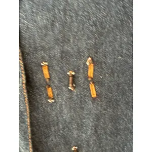 Parsley & Sage Women Large Denim Jacket Beaded Embroidered Boho Art to Wear crop thumbnail 3