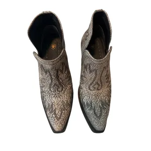 Ariat Dixon Embroidered leather pull-on bootie Blanco Size 5.5 B EUR 36 M thumbnail 2