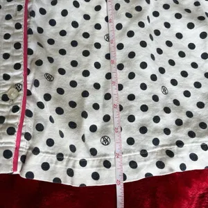 Victorias Secret Pajama Top Womens S White Black Polka Dot Sleep Shirt Y2K thumbnail 5