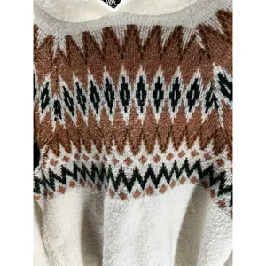 FRYE Women's Cozy Hooded Sweater Size‎ Medium Fair-Isle thumbnail 2