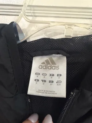 adidas Black Hooded Jacket with Aqua Trim medium thumbnail 2