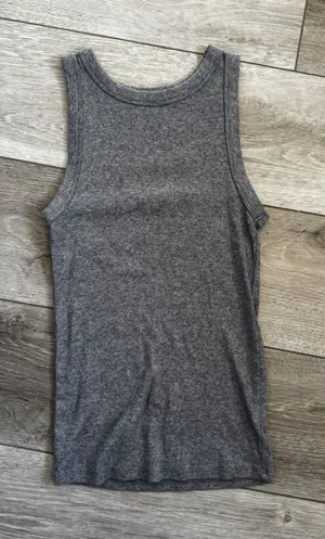 a new day Gray Ribbed Tank Top thumbnail 1