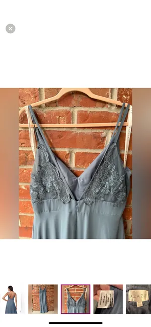 Azazie Lennon Dusty Blue Chiffon Dress thumbnail 4