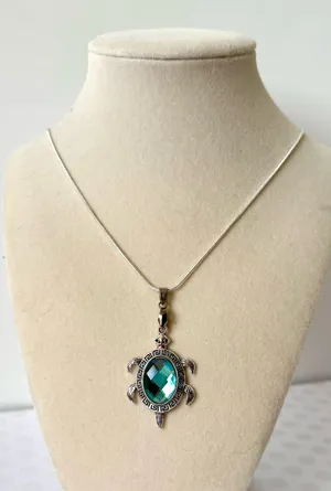 Turquoise Turtle Necklace 🐢 Blue thumbnail 2