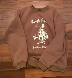 Brandy Melville Brown Rough Rider Sweatshirt thumbnail 1
