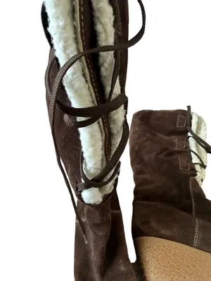 MICHAEL KORS Brown Suede Platform Lace up Boots Size 7.5 thumbnail 6