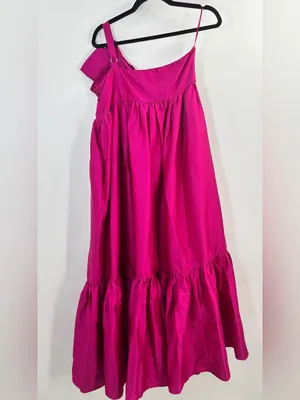 Anthropologie Atsu Sally Bow Maxi Dress Gown in Pink thumbnail 10