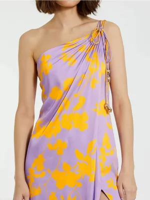 NWT Mac Duggal 68771 Orchid Floral Printed One Shoulder Maxi Dress S thumbnail 3