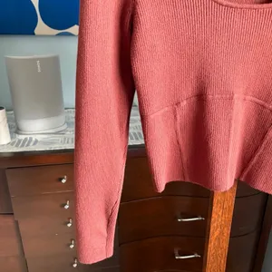 Abercrombie & Fitch Ribbed Corset Scoopneck Sweater Rust Brown Size L thumbnail 5