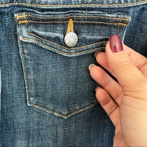 J.Crew Factory Dark Wash‎ Denim Trucker Jacket thumbnail 9