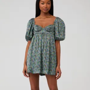 New! For Love &‎ Lemons Alisa Mini Dress in Green Sz XS $233 thumbnail 3