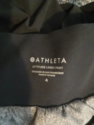 Athleta Attitude Lined Pant Womens Black Ruched Jogger Travel Gorpcore Size 4 thumbnail 4