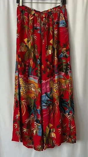 Cynthia Rowley Beautiful Colorful Wide Leg Tropical Pants **Size M** 🌴🌺🌴 thumbnail 1