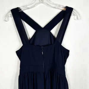 Lulus‎ Small Dress Navy Blue Maxi Floor Length Sleeveless Chiffon Zip Lined 184 thumbnail 7