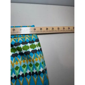 J. Crew The Pencil Skirt 12 100% Cotton‎ Lined Blue Geometric Basketweave B8203 thumbnail 7