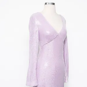 Avec‎ Les Filles - Purple Sequined Bodycon Midi Dress thumbnail 7
