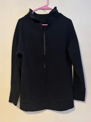 Fabletics Active Workout Quarter Zip Lightweight Sweater Jacket Black Womens S thumbnail 1