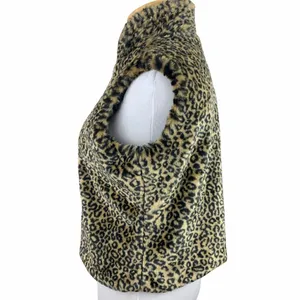 Y2K leopard print faux fur cropped vest thumbnail 2
