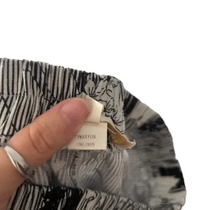 Anthropologie Monteau M Linen Blend Floral Black White Wide Leg Pants Coastal‎ Lightweight thumbnail 8