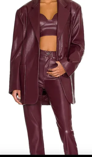 Revolve AFRM Heston Vegan Leather Straight Leg Pants thumbnail 4