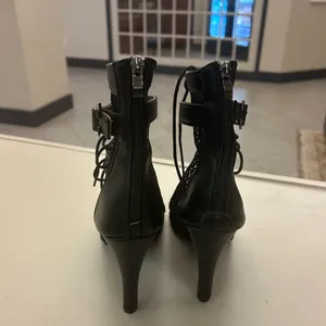 HeelsElegant Black Mesh Lace-Up one shoe is a 36 and one is a 37. (6 1/2-7) thumbnail 7
