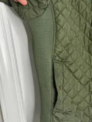 Vintage Faded Glory Olive Green Quilted Jacket, Women's 2X Full Zip Utility Coat thumbnail 5
