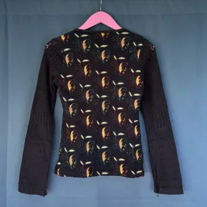 Custo Barcelona Vintage 90s/Y2K Embroiderd Crochet Sleeve Shirt thumbnail 5