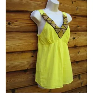 NWT Yellow Beaded Top  thumbnail 2