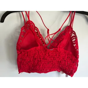 Victoria's Secret PINK Bralette Red Lace Lined Stretchy Pullover Small thumbnail 8