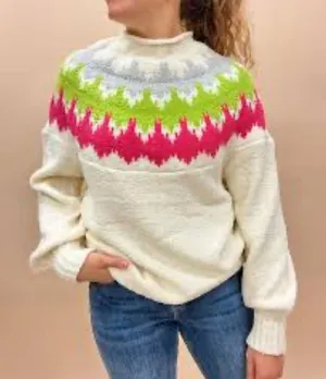Ces Femme Women's‎ Sweater Sz M Mock Neck Long Sleeve Winter Ski Lodge Resort thumbnail 1