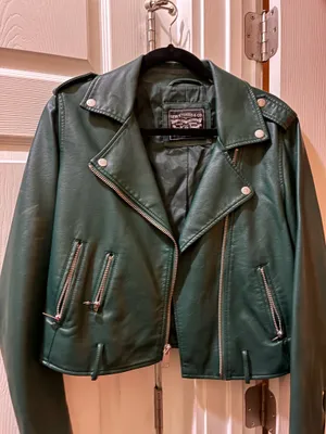 Levi’s green biker jacket thumbnail 1