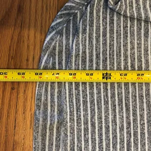 Banana Republic Gray & White Striped Long Sleeve Crewneck Top thumbnail 3