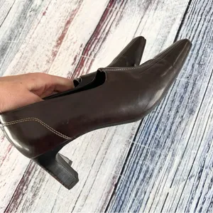 Vintage Paul Green Dark Brown Leather Mid-Heel Dress Shoes thumbnail 6