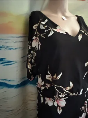 White House Black Market Womens Black Floral V-Neck Maxi Dress SM thumbnail 7