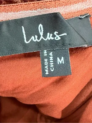 Lulus Women’s Sleeveless Analeia Rust Jacquard Lace-Up Midi Dress Size Medium thumbnail 5