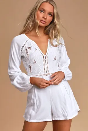O’Neill Ryana Embroidered Long Sleeve Romper thumbnail 1