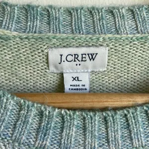 J. Crew Factory Space-dyed crewneck sweater (Sz XL) Blue & Green Ombré Cotton thumbnail 3