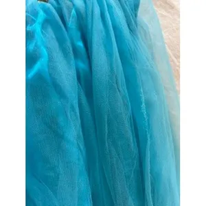 Aqua Blue Rhinestone Embellished Tulle Prom Gown Corset Back Sweetheart Dress thumbnail 5